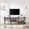 Large Modern Engineered Wood TV Stand with Metal Frame and 4 Storage Shelves for TVs Up to 75 Inch